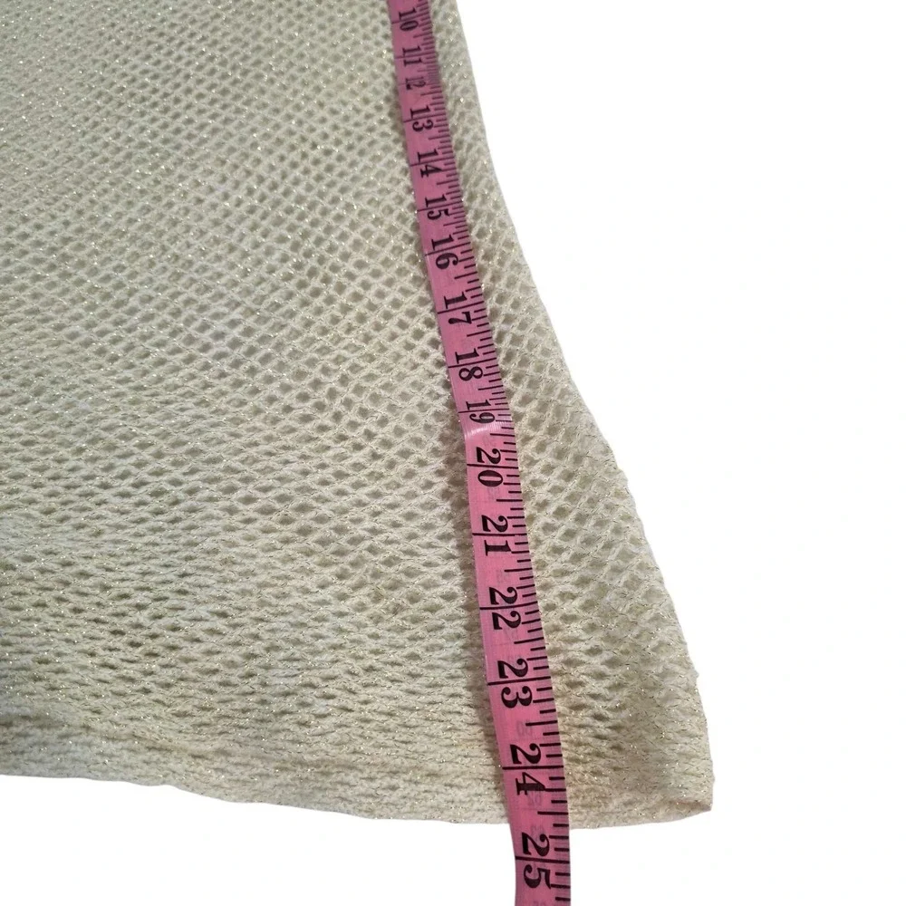 Steve Madden Infinity Scarf Metallic Knit One Size Cream Women's Warm Preppy‎